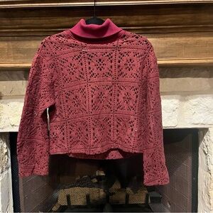 See by Chloe Crochet Lace Turtleneck Sweater